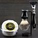 6 Pc Men's Shaving Kit - 3 Edge Razor Synthetic Badger Hair Brush Soap & Bowl Set - Perfect Gift for Grooming Enthusiasts - Buy Online on GoSupps.com