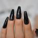 24pc Black Long Tapered Coffin Ballerina False Nails - Glossy Full Coverage Press On Nails for Women - Buy Online on GoSupps.com