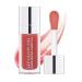 HJuyYuah Hydrating Lip Glow Oil Plumping Lip Tint Transparent Lip Care Oil Non-sticky Big Brush Head Glitter Shine Primer Lip Tint 6ML (#04)