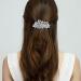 Ever Faith Austrian Crystal Hibiscus Pearl Hair Clip Barrette | Bridal Cream & Clear Silver-Tone - Buy Online on GoSupps.com