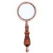 Glass Metallic Loupe Wooden Handle Vintage Reading Magnifier High-end Handheld Optical Glass Glass Bronze 10x Enlarged Mirror Tool Magnifier for Reading Made in China
