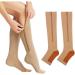 2 Pairs Compression Stockings with Zipper - Toe-Free Calf Zip for Men & Women | Medical-Grade Compression for Varicose Veins & Edema Recovery - Buy Online on GoSupps.com