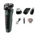 Head Shavers for Bald Men 4 in 1 Smart Electric Shaver LCD Digital Display Three-Head Floating Razor Multi-Function USB Rechargeable Washing Shaver for Men (Color : Green 4 in 1)