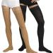 Tonus Elast 23-32 mmHG AG compression stockings with silicone band with closed toe medical class II KKL 2 support stockings with an footlock for women and men (XL (158-170 cm) black) XL (158-170 cm) black