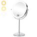 KEDSUM Rechargeable 1X/10X Lighted Magnifying Makeup Mirror  8 Double Sided Lighted Makeup Mirror 3 Color Dimmable Lighting  Magnifying Mirror with Light  Touch Screen Cordless Cosmetic Vanity Mirror 10x-Sliver
