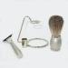 HRTC Men's Shaving Brushes & 3-Layer Razor Holder - Premium Travel Set with Pure Roof Hair Nodes 11x13.5cm Silver - Buy Online on GoSupps.com