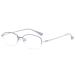 Lanomi blue light filter reading glasses Half frame metal women men oval reading aid visual aid anti blue light glasses +1.0 to +4.0 silver 1.5 diopters