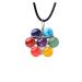 1PC Natural Stone Pendant Colorful Amethyst Agate Mineral Jewelry Seven Chakras Quartz for Men Women Crystal Gift (Color : 1PC)