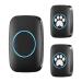 Wireless touches litter bells/dog ring buzzer intelligent LED flash for dogs for dogs waterproof door bell with 300 m range 60 ringtones and 5 steps Adjustable volume black 2 transmitter +1 receiver