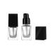 2 x 15 ml of empty quadratic clear glass pump bottle Lotion dispenser with black lid replaceable.