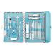Nail Clipper Set 23 Pieces/Set of Manicure Pedicure Set Nail Clippers Set Eyebrow Trimming Acne Removal Needle Manicure Tool Nail Clipper Kit (Color : Blu)