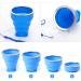 4 Pack Silicone Collapsible Travel Cup Set with Lid - Reusable Mug for Camping, Hiking & Travel - Buy Online on GoSupps.com