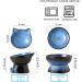 Ceramic Elevated Cat/Dog Bowls Set - Blue & Black, 4.5oz + 8oz - Protects Pet's Spine - Feeding & Watering Supplies - Buy Online on GoSupps.com