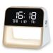 Wilit LED bedside lamp with charging function light alarm clock Touch Dimmable with 3 brightness levels wake up light with double alarm clock and thermometer warm night light lamp for children/adults