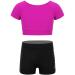 ZUYPSK Girls 2-Piece Athletic Leotard Tracksuit Sleeveless Tank Tops with Shorts Set Gymnastics Dance Sports Workout Outfts Dance-rose 8-10