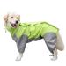 Tfeng dog raincoat with removable hoodie adjustable outdoor tunnel procession dog coat waterproof dog jacket rain jacket with hood and collar hole 10 sizes (green) 22 (back length: 60cm) green