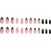 JUSTOTRY 24 Pcs Stiletto False Nails with Jewels - Black French Press On Nails for Women - Short Nude Almond Fake Nails with Glue - Nail Art Set - Buy Online on GoSupps.com