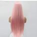 SHIYID Pink Synthetic Lace Front Wig - High Temperature Fiber Long Silky Straight Hair Middle Part for White Women | Best Quality eCommerce Wig - Buy Online on GoSupps.com