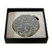 Art Deco Mother of Pearl Black Round Double Compact Hand Mirror with Arabesque Design - Buy Online on GoSupps.com