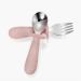 Pandaear 4-Piece Baby Cutlery Set | Stainless Steel Spoon & Fork for Kids | Anti-Choke Design BPA Free | Ideal for 1 Year+ | Pink & Gray Tableware - Buy Online on GoSupps.com