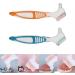 Dental Prostheses Cleaning Brush Set | Ergonomic False Teeth Brush with Double Bristles for Denture Care (Purple) - Portable & Multi-Layer Design - Buy Online on GoSupps.com