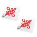 Abaodam 2pcs Chinese Knot Hook Towel Hook Self Adhesive Wall Hook Good Adhesive Hooks Door Hook Square 8x8cm Red