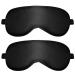2 pieces of sleep mask silk eye mask side sleeper Sleeping light blocking sleeping glasses with adjustable rubber band for men women and children (black)
