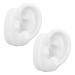 Mobestech Human Ear Model for Earring Display White Silicone Ear Model Clear Structure for Practice