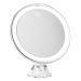 8  Magnifying Mirror with Lights-10x Magnification Makeup Mirror with Suction Cups   Lightweight and Easy to Handle Bathroom Shower Mirror   Smooth and Easy Install   360 Degree Swivel Joint(White)
