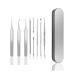 Blackhead Remover Tool 8 Pcs Pimple Popper Tool Kit Blackhead Extractor for Face Nose Comedone Zit Acne Whitehead Pores Blemish Fat Granules Stainless Steel Facial Skin Care Kit