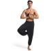 FYOURH Black Yoga Pants Men - Loose Fit Harem & Baggy Pants for Men | Elastic Waist | Size Medium - Buy Online on GoSupps.com