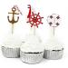 SWOOMEY 24pcs Nautical Cupcake Toppers Top Hat Nautical Theme Party Picks Nautical Cupcake Picks Nautical Cake Topper Birthday Nautical Topper With Line Ocean - Buy Online on GoSupps.com