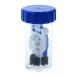 Antibacterial contact lens case with basket for soft contact lenses in blue - white