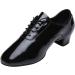 Boys Modern Dance Shoes - Black Leather Lace-Up Ballroom Latin Shoes for Prom, Kids Size 36 - Buy Online on GoSupps.com