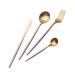 Stainless Steel Knife Fork Spoon Chopsticks Home Western Tableware Pink