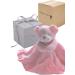 BUSHBABY Plush Teddy Comfort Blanket Gift Set - Perfect 1st Birthday or Newborn Present for Girls - Pink Cube Box - 10cm - Buy Online on GoSupps.com