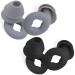 Ear Plugs for Sleeping 2 Pair Ear Plugs for Sleeping Noise Cancelling Concert Ear Plugs Silicone Ear Plugs Noise Reduction Earplugs for Sleeping Concert Swimming & 35dB Kids and Adults (Grey+Black)