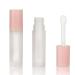 Cosidea 24 pieces empty 5 ml large brush-lip glass tubes pink round lip gloss tubes container with a large chicken base cosmetic packaging container Clear Bottle Pink cap