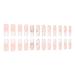 Smbcgdm Gift for Wives Manicure Nails 24pcs Crystal Flowers Extra Long Full Cover French Square Fake Nails Simple Operation Quick Manicure Salon Alternative B