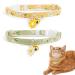 Xixkolyu 2 Pack Cotton Breakaway Cat Collar with Bell Yellow & Green Flowers Pendant Cute Cute Collar Kitten Collar Ideal for Girl Cats Boy Cats Gelb+Green