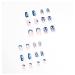 Kamize Blue Heart Square Press on Nails - Medium Full Cover Acrylic False Nails for Women and Girls - Buy Online on GoSupps.com