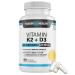 Staver Health Vitamin K2 D3 w/Calcium and Bioperine Vitamin K2 (MK7) with D3 Supplement Non-GMO Vitamin D3 Vitamin K2 MK-7 Easy to Swallow Vitamin D & K Complex 60 Capsules