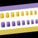 Sethain Square Press-On False Nails - Yellow & Purple Short 24 Complete Cover Tips for Women & Girls - International Shipping Available - Buy Online on GoSupps.com