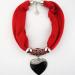 GUMEI Ethnic Style Heart Pendant Necklace with Nature Stone & Leopard Pattern Scarf - Buy Online on GoSupps.com