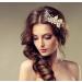 Gold Bridal Hair Comb with Flower Crystal Vine - Sparkly Pearl Rhinestone Headpiece for Women and Girls - Buy Online on GoSupps.com