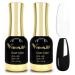 VENALISA 2Pcs Black White Gel Nail Polish Kit Nail Gel Polish Set Soak Off UV LED Nail Art Starter Manicure Salon DIY at Home