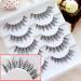 5 Pairs Natural Look Fake Eyelashes Handmade Messy Natural 3D Cross Fashion False Eyelashes Extension For Makeup Black - Buy Online on GoSupps.com