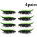 Professional Fluffy Glitter Eyelashes Natural-Looking 4 Pairs DIY Dramatic False Lashes for Cosplay and Decorative Use - Buy Online on GoSupps.com