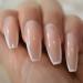 CoolNail Glossy White French Press False Nails - Extra Long Coffin Ballerina UV Gel, 24pcs with Adhesive Tapes - Buy Online on GoSupps.com