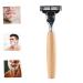 Safety Razor with Wood Handle | Double Edge Shaver for Men & Women | Reusable Portable Beard Cleaning Tool - Buy Online on GoSupps.com